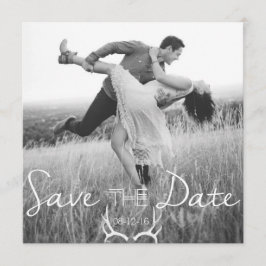 Reserve A Data Gráfico Rustic Antler | White Save the Date (Salva