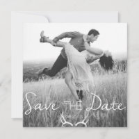 Gráfico Rustic Antler | White Save the Date (Salva