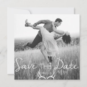 Reserve A Data Gráfico Rustic Antler   White Save the Date (Salva