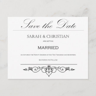 Reserve A Data Gravação Preta - Elegante - Casamento - Salve a Da