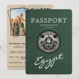 Reserve A Data Green Egypt Passport Wedding Save the Date