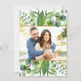Reserve A Data Greenery e Dourada Foto de Casamento Elegante