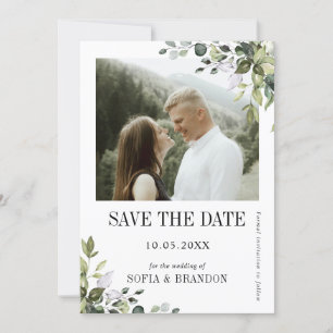 Reserve A Data Greenery Eucalyptus Emerald Rustic Foto de Casamen