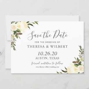 Reserve A Data Greenery Ivory Wild Floral Salvar a Data
