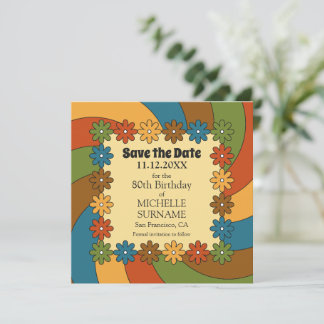 Reserve A Data Groovy 80th Birthday Good Vibes Retro 60s Music