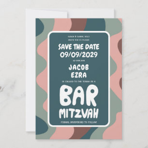 Reserve A Data Groovy Green Waves, Bar Personalizado Bnai Mitzvah