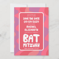 Groovy Pink Waves Personalizadas Bat Mitzvah