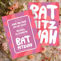 Groovy Pink Waves Personalizadas Bat Mitzvah