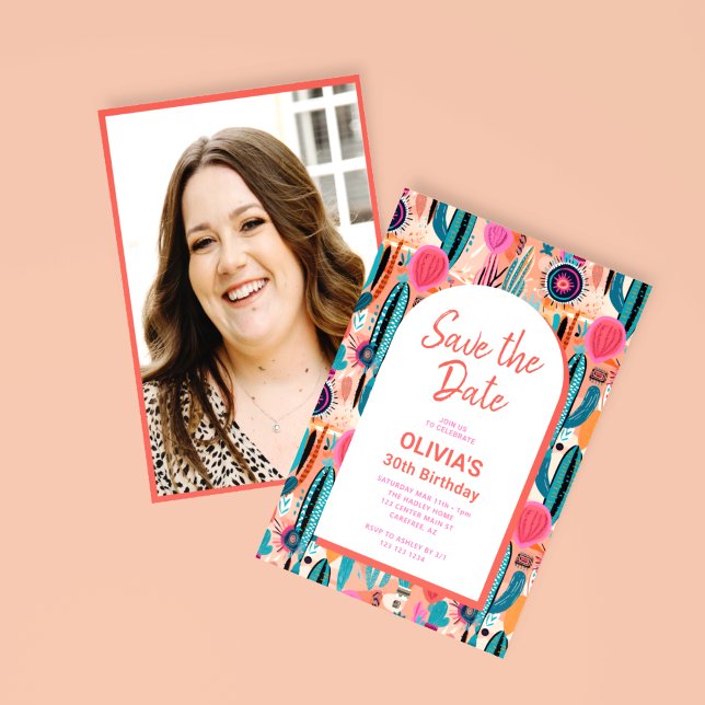 Reserve A Data Guardar A Data Boho Fotografia Suculenta Aniversár (Criador carregado)