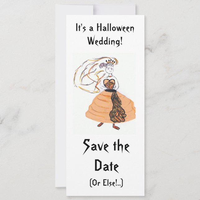 Reserve A Data Guardar a data/casamento de Halloween (Frente)