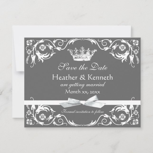 Reserve A Data Guardar a Data Coroa em Branco (Frente)