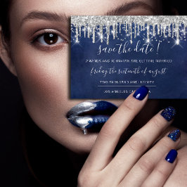 Reserve A Data Guardar a Data Papel Kraft Cinza Prateado Gotejame