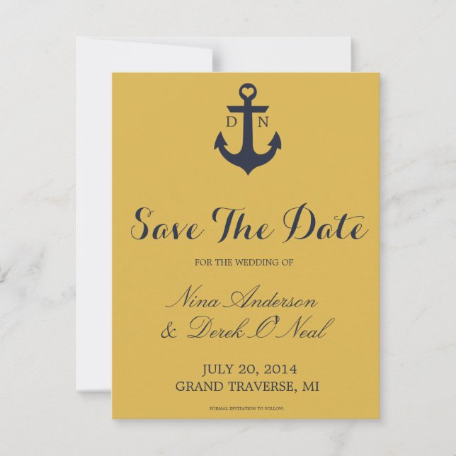 Reserve A Data Guardar Náutico Data | Casamento (Frente)