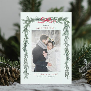 Reserve A Data Guirlanda de Natal de Pinheiro Casamento Verde Men