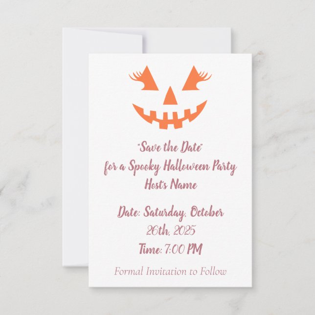 Reserve A Data Halloween da Girly Jack O Lanterna Pumpkin Persona (Frente)