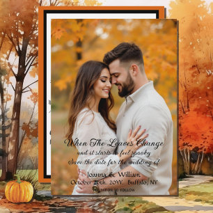 Reserve A Data Halloween Pensou Casamento com Foto Salvar Data