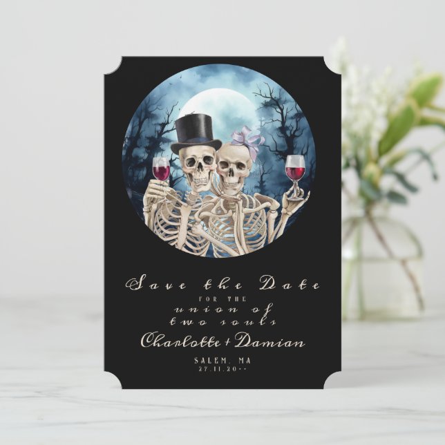 Reserve A Data Hallowen Gothic Skulls Tarot O Casamento Dos Amant (Em pé/Frente)