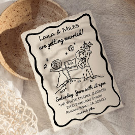 Reserve A Data Hand Drawn Whimsical cosmic moon wedding invite