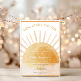 Reserve A Data Here Comes the Son Baby Shower Invitation