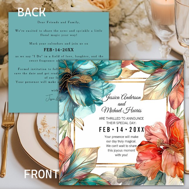 Reserve A Data Hibiscus Serenade Paradise ao Quadrado (Square Hibiscus Serenade Paradise Save The Date flat card. More matching stationary available.)