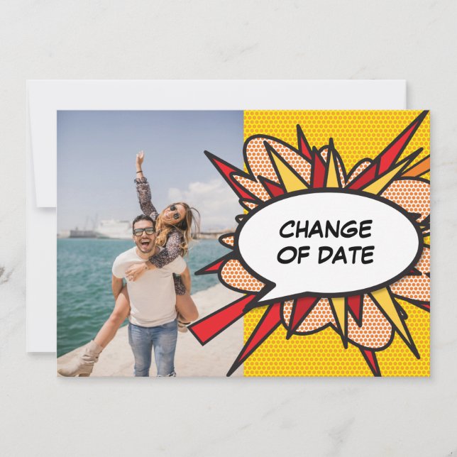 Reserve A Data História em Quadrinhos de Mudança de Data Adiada (Frente)