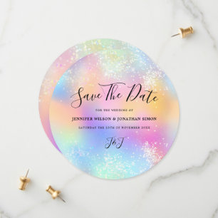 Reserve A Data Holographic Glitter Pastel Wedding Salvar data