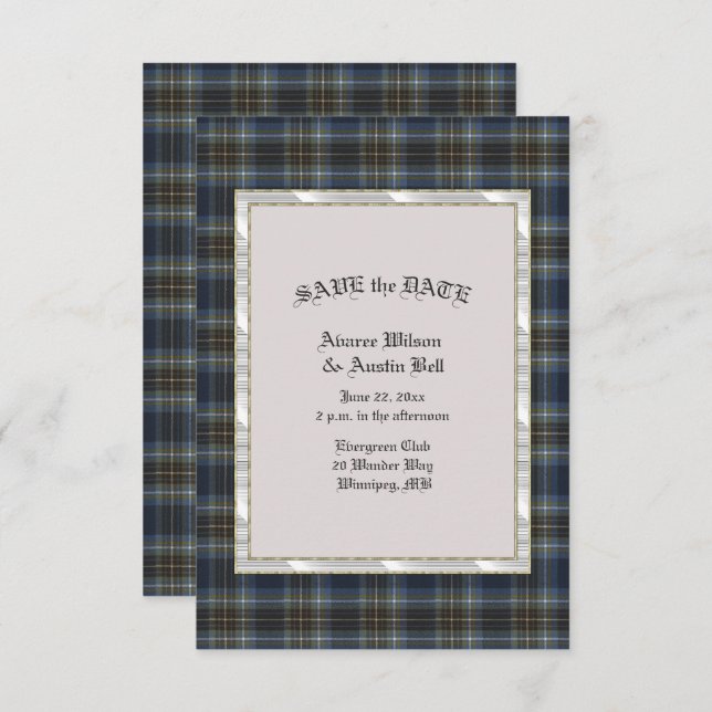Reserve A Data Holyrood Scottish Tartan com Pearl Frame (Frente/Verso)