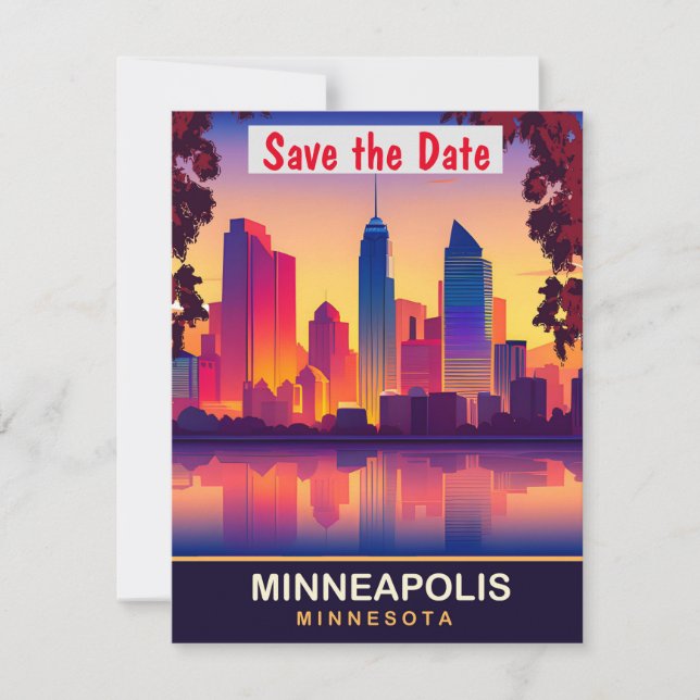 Reserve A Data Horizonte de Minneapolis Minnesota Casamento (Frente)