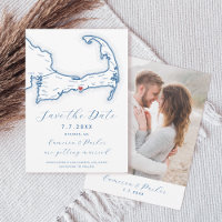 Hyannis MÃE Cape Cod Map Marinho Casamento Azul