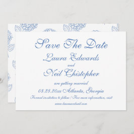 Reserve A Data Hydrangea Dusty Blue Floral Modern Casamento