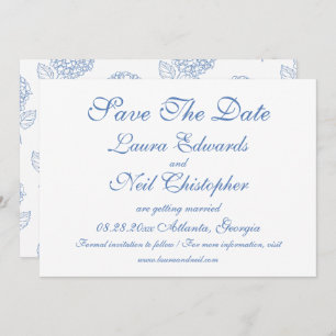 Reserve A Data Hydrangea Dusty Blue Floral Modern Casamento