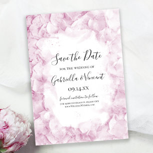 Reserve A Data Hydrangea Flores Rosa Pálidas Casamento de Aquarel
