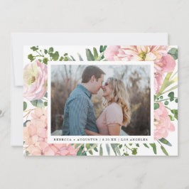 Reserve A Data Hydrangea Rosa Pink Watercolor Foto Floral