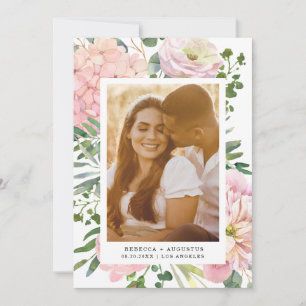 Reserve A Data Hydrangea Rosa Pink Watercolor Foto Floral