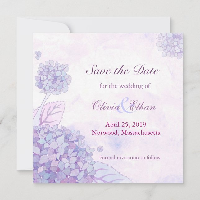 Reserve A Data Hydrangea Wedding Salvar a Data (Frente)