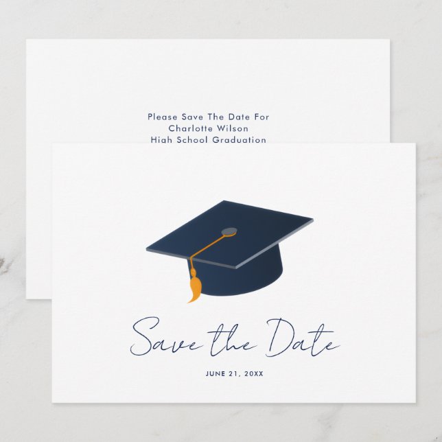 Reserve A Data Ícone de Formatura Personalizado da Turma de 2026 (Frente/Verso)