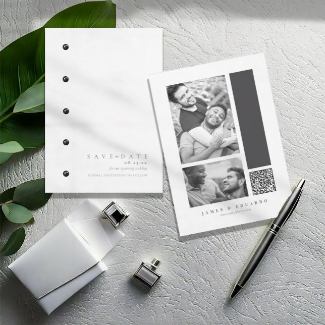 Reserve A Data ID1090 de casamento preto e branco personalizado (Criador carregado)