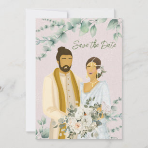 Reserve A Data Ilustração de Casamento de Casais Sinaleses
