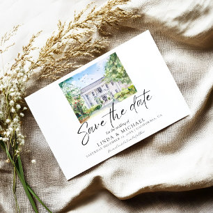 Reserve A Data Ilustração de Casamento em Igreja com Aquarela