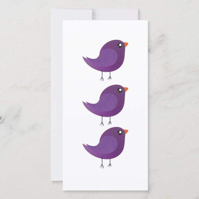 Reserve A Data Ilustração de Passarinho Roxo Fofo (Frente)