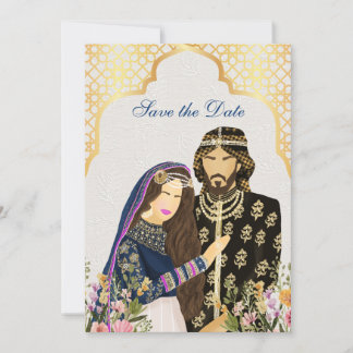 Reserve A Data Ilustração do Casal de casamento árabe