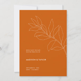 Reserve A Data Ilustração Floral Botânica Laranja Queimada Modern