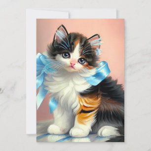 Reserve A Data Ilustração Vintage Calico Kitten