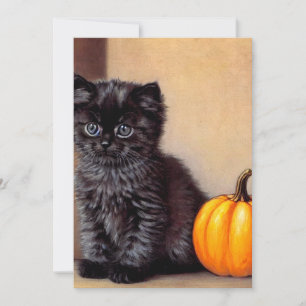 Reserve A Data Ilustração Vintage Halloween Black Kitten