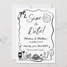 Reserve A Data Ilustrações Desenhadas À Mão Casamento de Portas E
