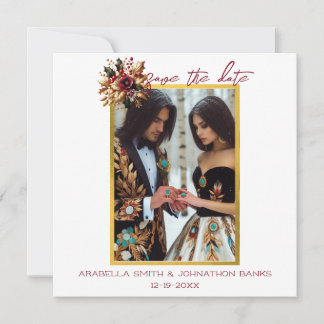 Reserve A Data Imagem de Casamento de Folha de Ouro Elegante Salv