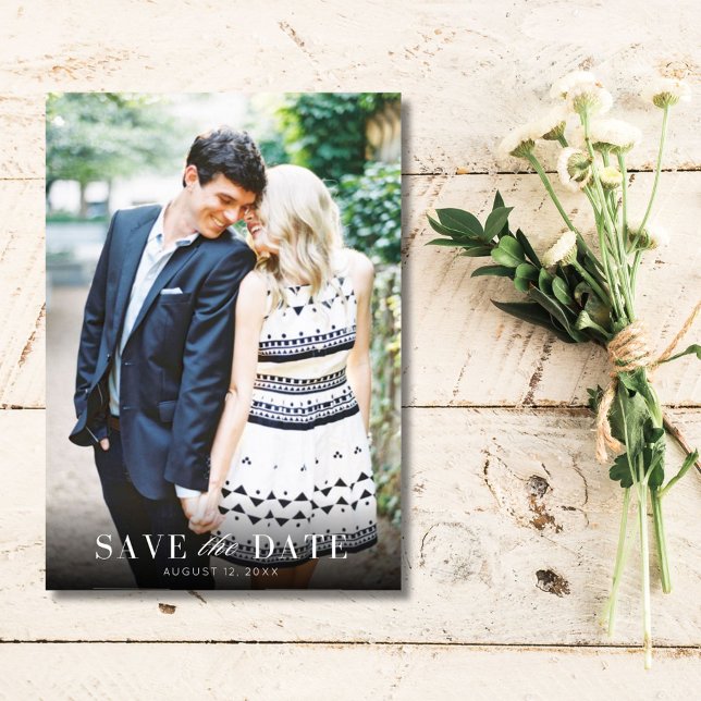 Reserve A Data Imagem elegante Moderna Salvar a Data (Elegant Photo Modern Save the Date)