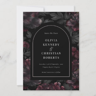 Reserve A Data Imagem Floral Romântica Elegante Dark Moody