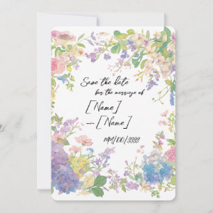 Reserve A Data Imagem Personalizável de Borda de Casamento Floral