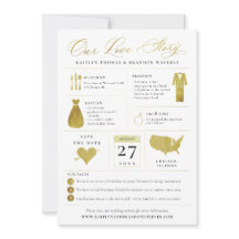 Infográfico Salvar a Data Faux Gold Foil